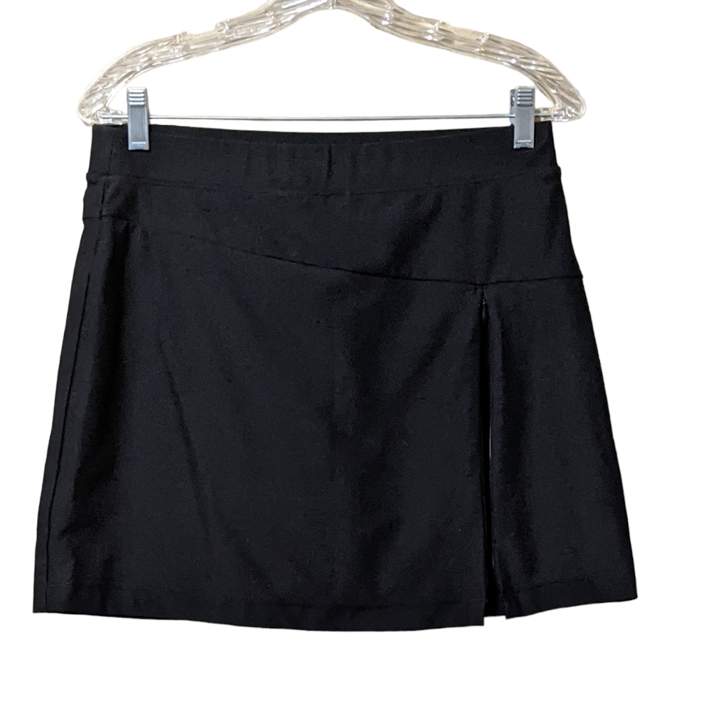 L.L. Bean skort zipper front side skirt pull on sporty women's size medi…